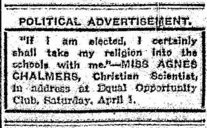 Political advertisement used to sabotage Chalmers, Grand Rapids Herald, April 3, 1911.