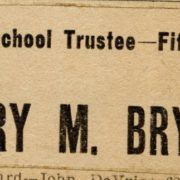 Mary Bryant - School Board Tag Ad, Emily Burton Ketcham Scrapbook, Grand Rapids Public Library