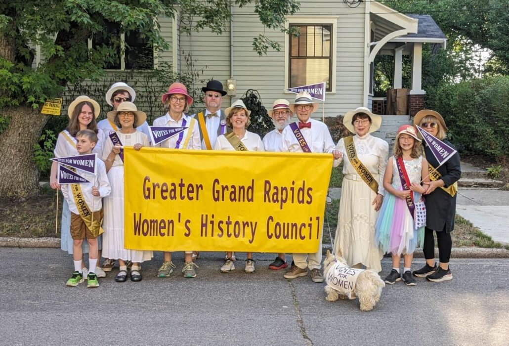 Rep. Hillary Scholten and the GGWHC at the 89th annual Hollyhock Lane Parade